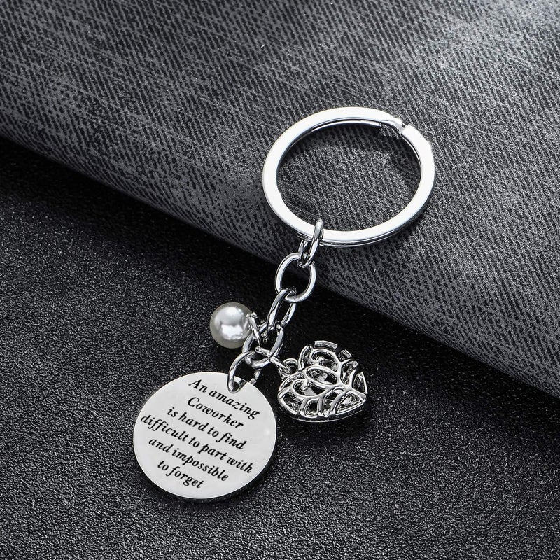 BESPMOSP Coworker Leaving Heart Keychain - Amazing Colleague Is Hard to Find, Difficult to Part With, Impossible to Forget - Goodbye Gifts for Best Coworker, Colleague and Boss - Image 2